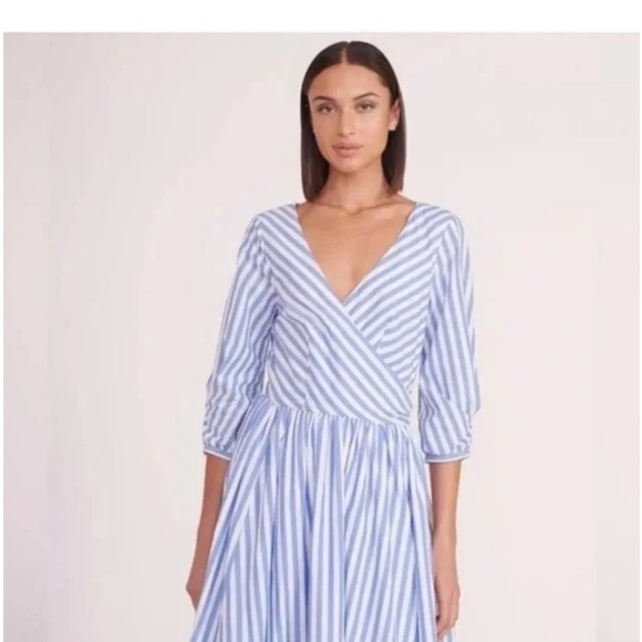 STAUD Dresses & Skirts - STAUD Blue and White Striped Long Sleeve Dress
